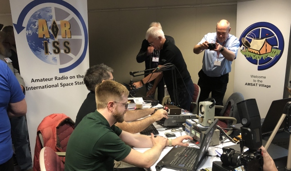 The ARISS UK Team making an ISS contact in 2018